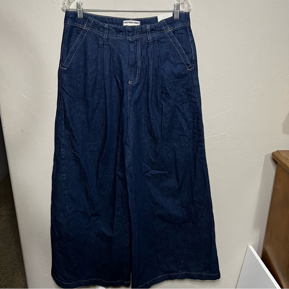 NWT We The Free Equinox Exaggerated Wide‎ Leg Trouser Denim Jeans - Picture 5 of 16